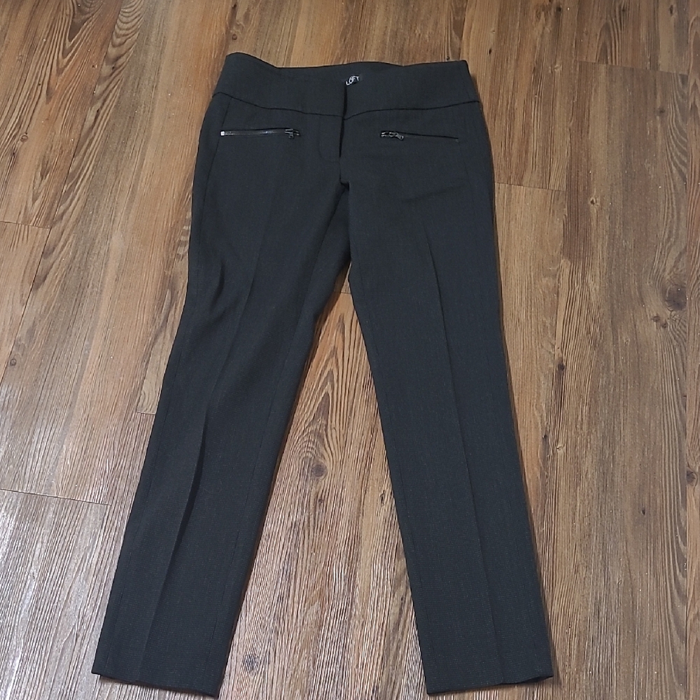 LOFT Black Dress Pants with Zipper Pockets